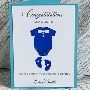 New Baby Boy Congratulations Card, New Baby Boy Personalize Card, Birth Congratulations Card For Baby Boy New Born Baby Boy Custom Card
