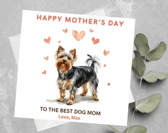 Personalised Dog Mother's Day Card, Dog Mother's Day Gift, Dog Mom, Dog Parents, Dog Mother's Day, To The Best Dog Mother's Day Card