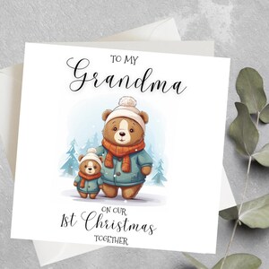 Primeiro cartão de Natal personalizado da vovó, primeiro cartão de Natal como minha avó, primeiro cartão de Natal para vovó, Nonna, babá, primeiro cartão de Natal