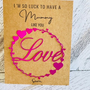 Personalisierte Muttertagskarte, Personalisierte Muttertagskarte, I'm so Luck To Have A Mummy Like You, 1. Muttertagskarte, Gedicht Muttertagskarte