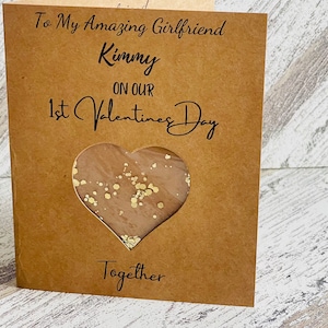 Ragazza personalizzata 1 ° biglietto di San Valentino, alla mia fantastica ragazza il nostro primo San Valentino, 1 ° biglietto di San Valentino per lui la sua