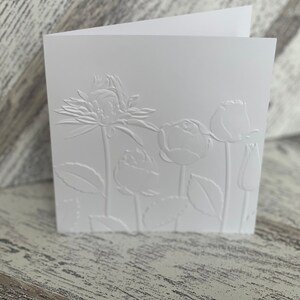 Embossed White Floral Notecards set of 6, Embossed Note Cards All ...