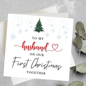 Weihnachtskarte für Mann an unserem ersten Weihnachten zusammen, an meinen Mann an unserer ersten Weihnachtskarte, Paar erste Weihnachten zusammen Karte