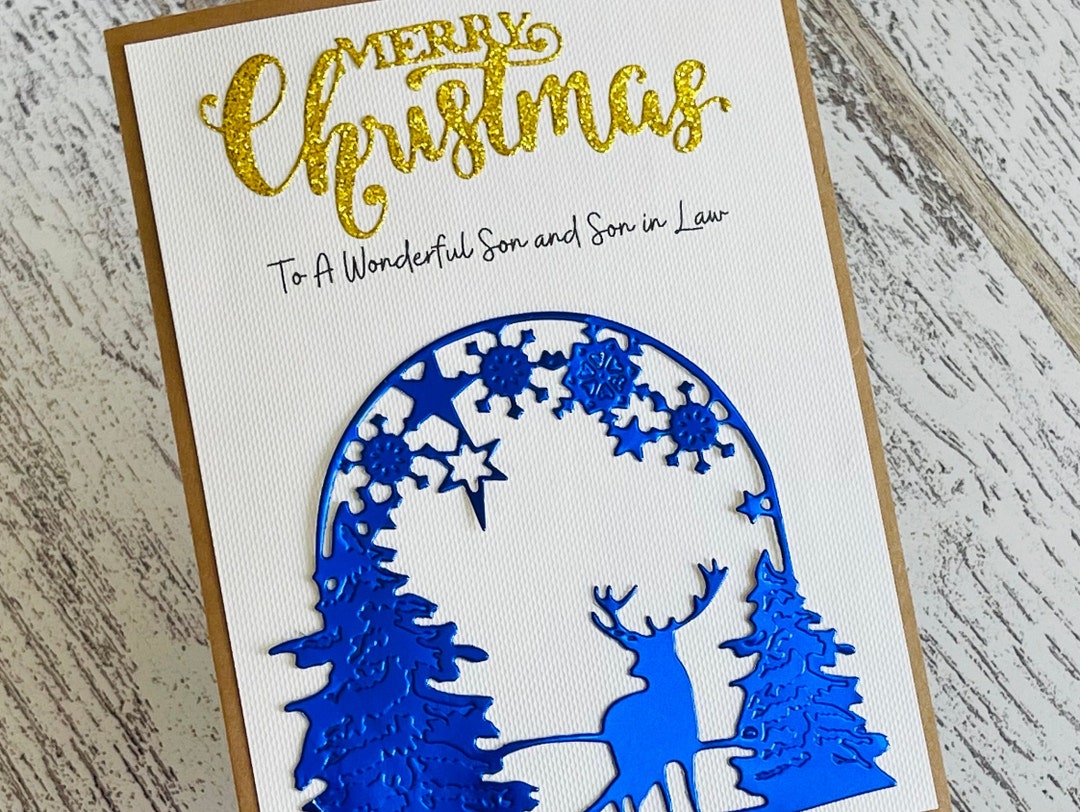 Personalized Son and Son in Law Christmas Card, Cute Daughter and