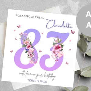 Carte d'anniversaire pour meilleure amie, femme, soeur, maman, tante, carte d'anniversaire personnalisée tout âge pour femme, 70,80,90 ans carte d'anniversaire de tout âge pour elle