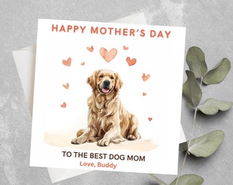 Personalised Dog Mother's Day Card, Dog Mother's Day Gift, Dog Mom, Dog Parents, Dog Mother's Day, To The Best Dog Mother's Day Card