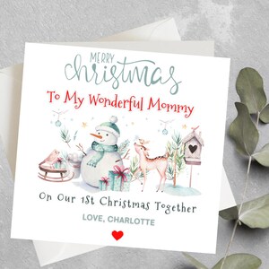 Maman personnalisée 1er Noël, 1ère carte de Noël pour maman à être, première carte de Noël pour maman, 1er Noël comme ma maman à être carte