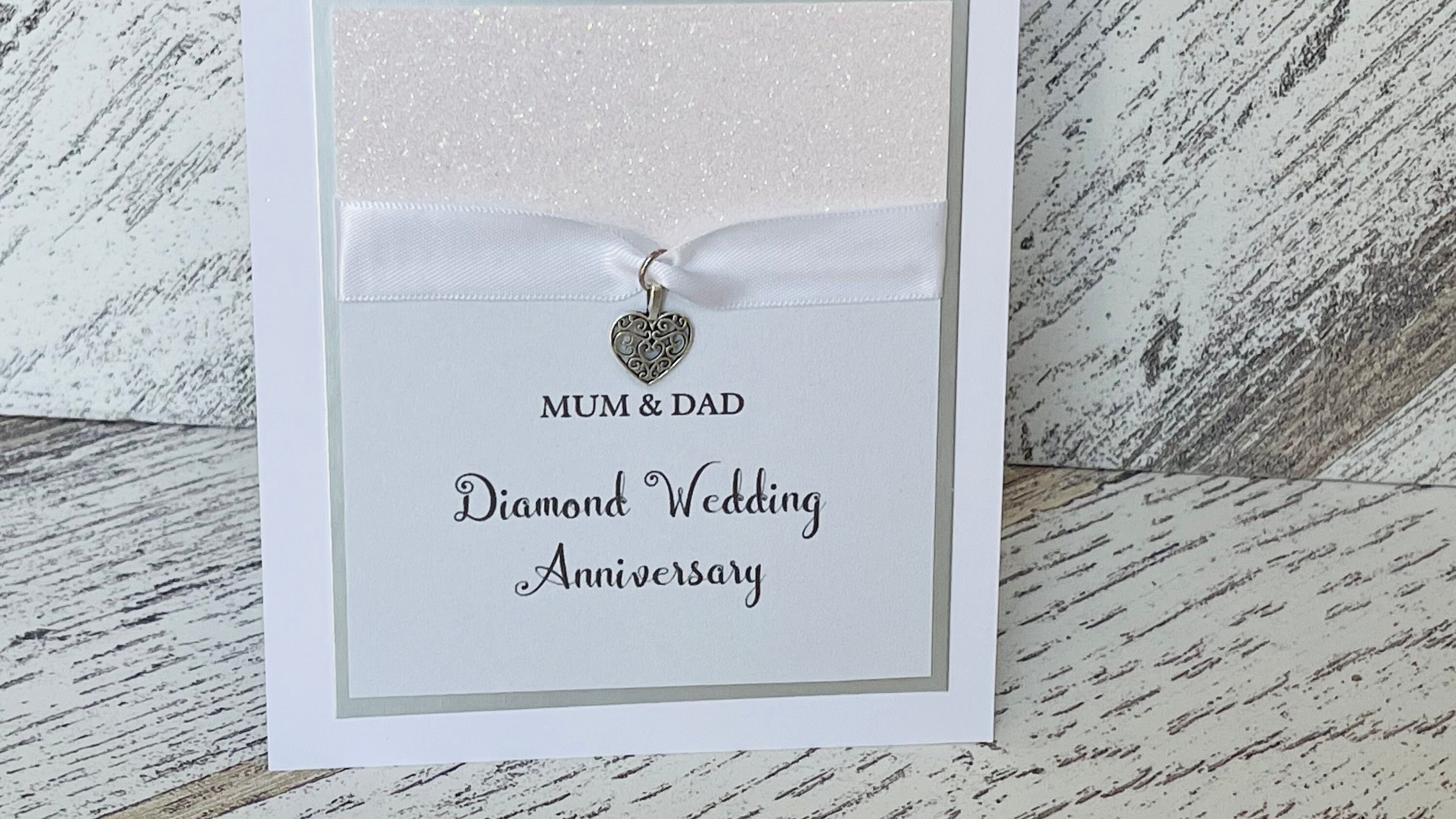 Diamond Wedding Anniversary Card Personalized Handmade - Etsy