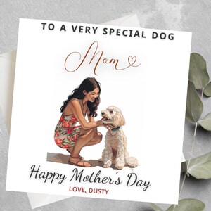 Tarjeta personalizada del Día de la Madre del Perro, Regalo del Día de la Madre del Perro, Mamá del Perro, Padres de Perros, Día de la Madre del Perro, A la mejor tarjeta del Día de la Madre del Perro