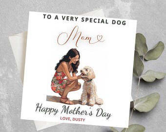 Personalised Dog Mother's Day Card, Dog Mother's Day Gift, Dog Mom, Dog Parents, Dog Mother's Day, To The Best Dog Mother's Day Card
