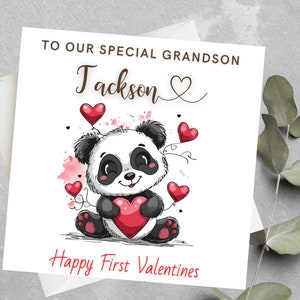 Tarjeta personalizada para el primer día de San Valentín de un nieto, tarjeta para el primer día de San Valentín de un bisnieto, regalo para el primer día de San Valentín de un hijo, tarjeta para el primer día de San Valentín de un nieto