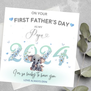 Joyeuse 1ère fête des pères comme mon papa, 1ère carte personnalisée de papa pour la fête des pères, premier cadeau de fête des pères papa, 1ère carte de grand-père, 1er cadeau de papa