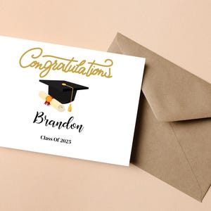 Tarjeta de Graduación Personalizada 2025, Tarjeta de Graduación Clase 2025, Tarjeta de Graduación 2025 Personalizada, Tarjeta de Graduación con Nombre y Año 2025