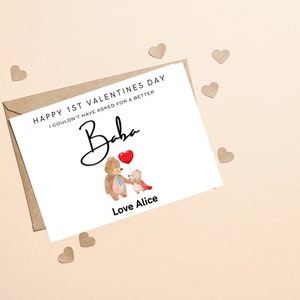 Tarjeta de San Valentín Baba para él, tarjeta Baba personalizada de bebé, primer San Valentín para Baba, tarjeta de bebé para ser, tarjeta de San Valentín para Baba
