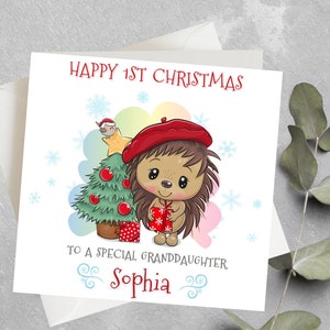 Neta personalizada 1º Natal, Neta 1º Natal, Cartão de 1º Natal personalizado para menina, Filha, Bonito 1º Natal