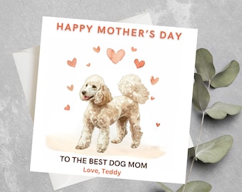 Personalised Dog Mother's Day Card, Dog Mother's Day Gift, Dog Mom, Dog Parents, Dog Mother's Day, To The Best Dog Mother's Day Card