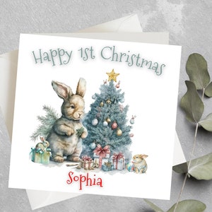 Felice primo biglietto di Natale, biglietto di Natale personalizzato per ragazza, primo biglietto di Natale per ragazzo, primo biglietto di Natale personalizzato per bambino