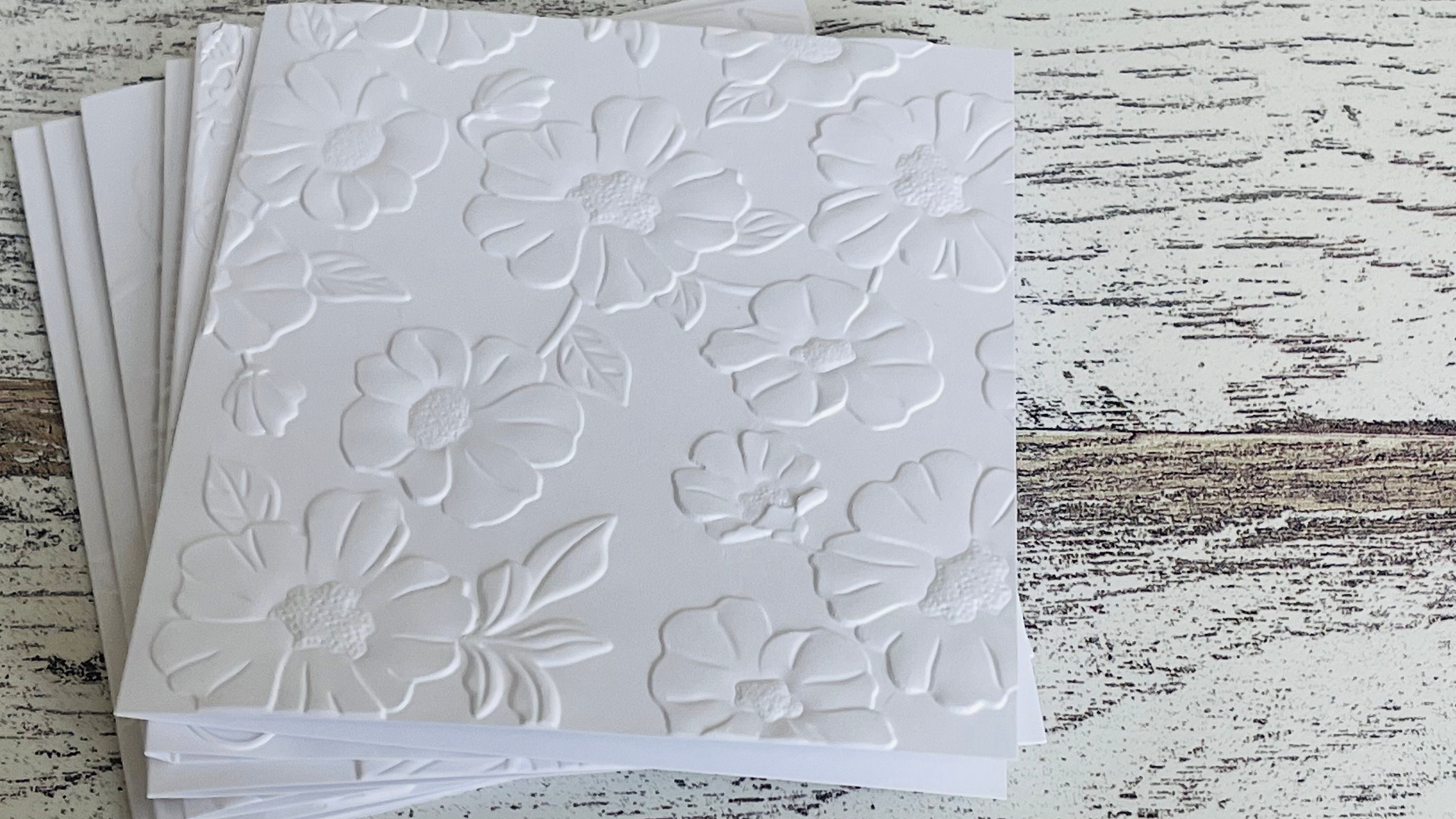 Embossed Notes Embossed White Floral Notecards (set of 5), Embossed Note Cards All ...