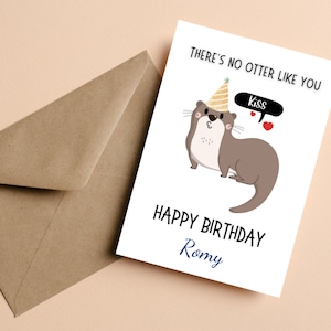 There's No Otter Like you Card, Love Card For Husband, Birthday Card For Him, Funny Husband Birthday card,Personalised Husband Birthday Card