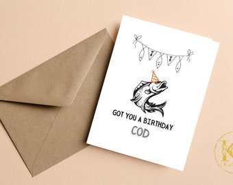 Got You A Birthday Cod Hilarious Birthday Card Pun Birthday Card for ...