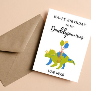 Personalised Birthday Card, Daddy Birthday Card, Happy Birthday Daddy Card, Special Birthday Card For Daddy, Daddysaurus Birthday Card