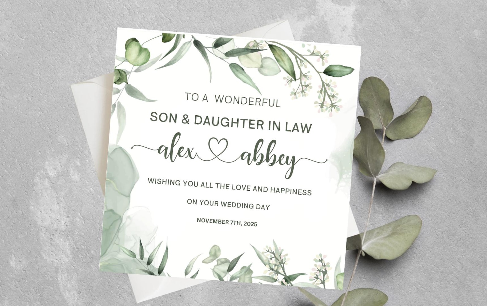 Personalised Daughter and Son in Law Wedding Day Card, Daughter