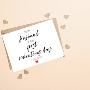 Valentinstagskarte für Ehemann am ersten Valentinstag, An meinen Mann an unserem ersten gemeinsamen Valentinstag, Romantische Valentinstagskarte für ihn