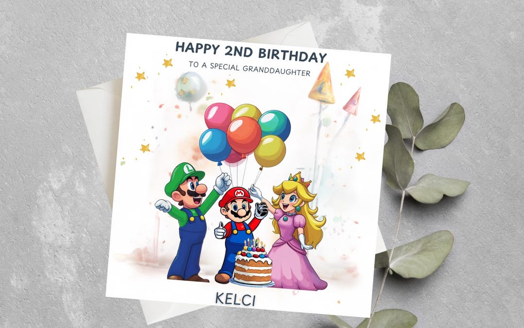 Personalised Birthday Card - Super Ario Characters - Son Grandson
