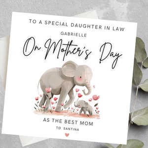 Tarjeta personalizada del primer día de la madre para nuera, nuera 1ª tarjeta del día de las madres, tarjeta feliz del día de la madre para nuera
