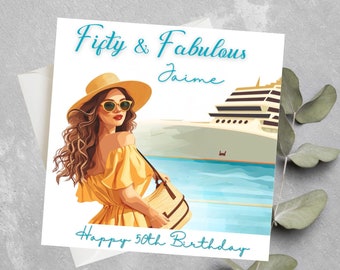 Personalised 50th Birthday Card For friend, Sister, Cousin, 50, 40 Birthday Card, Any Age Birthday Card, Theme Birthday Card For Her, Him