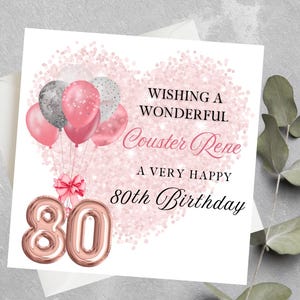 Carte d'anniversaire personnalisée pour tout âge, carte d'anniversaire pour fille, soeur, belle-fille, carte d'anniversaire ballon, carte d'anniversaire pour elle