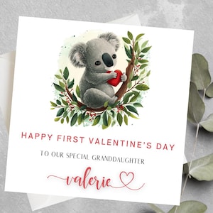 Spezielle Tochter 1. Valentinstag Karte, Tochter, Enkelin Erster Valentinstag Geschenk, personalisierte Tochter 1. Valentinstag Karte