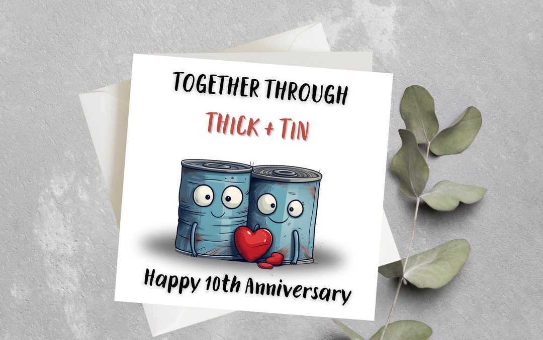 TIN Anniversary Gift 10th Wedding Anniversary 10th Tin Gift Personalised 10th Anniversary Frame 10 Year Marriage Tin Anniversary Present - View #2