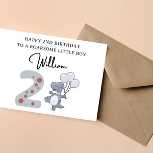 Carte De joyeux 2e anniversaire pour fils, carte joyeux anniversaire pour petit garçon, carte personnalisée de 2e anniversaire pour petit garçon, carte de deuxième anniversaire pour garçon