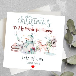 Frohe Weihnachten an meine wundervolle Oma, Oma-Weihnachtskarte, personalisierte Weihnachtskarte für Oma, Oma, Oma-Weihnachtskarte