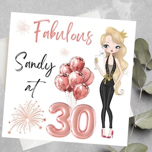 Cadeau d'anniversaire personnalisé pour femme, carte d'anniversaire toute tranche d'âge 30,40,50,60 ans, fabuleuse carte d'anniversaire, carte d'anniversaire reine-dame