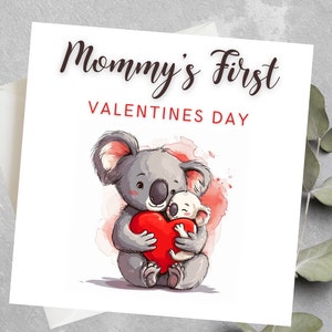 Personalizado mamá 1er día de San Valentín, primera tarjeta del día de San Valentín de mamá, 1a tarjeta del día de San Valentín para mamá para ser, nueva mamá día de San Valentín
