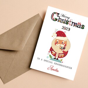 Carte de Noël personnalisée pour petite-fille, carte de Noël filleule, carte de Noël personnalisée petit-fils, carte de Noël Godson