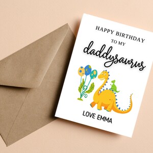 Personalisierte Geburtstagskarte, Daddy Geburtstagskarte, alles Gute zum Geburtstag Daddy Karte, spezielle Geburtstagskarte für Papa, Daddysaurus Geburtstagskarte