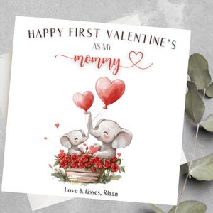 Tarjeta personalizada para el primer día de San Valentín como mi mamá, abuela, nonna, tarjeta del primer día de San Valentín para la futura mamá, la futura abuela, la nueva mamá de San Valentín