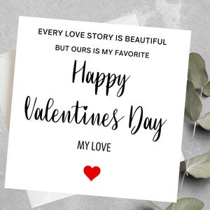 Eenvoudige Valentijnsdagkaart, minimalistische romantische kaart, gepersonaliseerde liefdesverhaalkaart, valentijnskaart voor stellen, kaart voor stelletjes Valentijnsdag