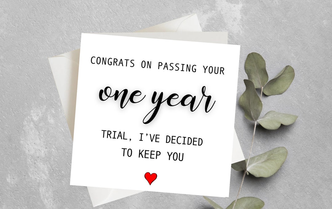 One Year Anniversary Card, Boyfriend One Year Anniversary Card, Husband