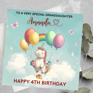 Personalised Magical unicorn birthday card, Unicorn Birthday Card For Girls, Unicorn birthday wishes, Girls unicorn birthday card For Girls