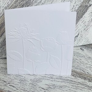 Embossed White Floral Notecards set of 6, Embossed Note Cards All ...