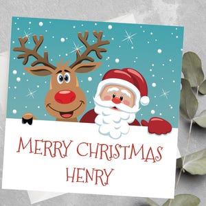 Carte de Noël personnalisée pour fils, fille, garçon, fille, carte de Noël pour petite-fille, petit-fils, carte de Noël personnalisée pour enfants