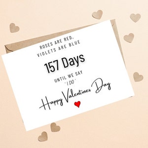 Carte de Saint-Valentin personnalisée pour que le mari soit avec les jours, carte de Saint-Valentin pour fiancé, carte de Saint-Valentin pour couple, Mme et Mme