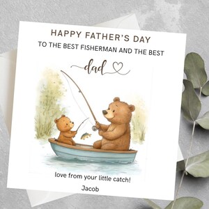 Carte de fête des pères pêche personnalisée, carte de fête des pères pour papa pêcheur, carte de fête des pères amour bobine, carte de fête des pères pour papa pêcheur