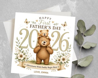 Personalised 1st Father's Day Card, First Father's Day As My Daddy, Daddy 1st Fathers Day Card, First Fathers Day Card For Dad, New Dad Gift