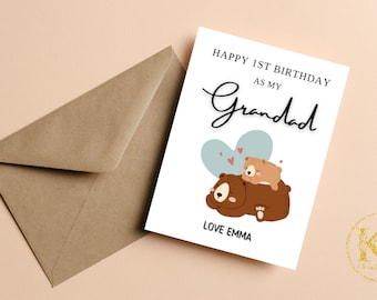 CPLJW Geburtstagskarte Für Opa – Mit Aufschrift „To My Grandpa“, Edelstahl-Gravur Im Kreditkartenformat | Geschenk Von Enkelkindern