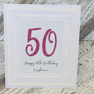50e carte d'anniversaire personnalisée pour maman soeur tante, carte d'anniversaire d'âge personnalisée, carte d'anniversaire de tout âge, carte d'anniversaire d'âge personnalisée